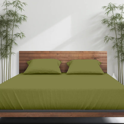 Emircey 3-Piece Bamboo Sheet Set (1 Fitted Sheet + 2 Pillowcases) – Luxurious, Breathable, Cooling Bedding for Home and Dorm Use, Perfect Gift for Any Occasion