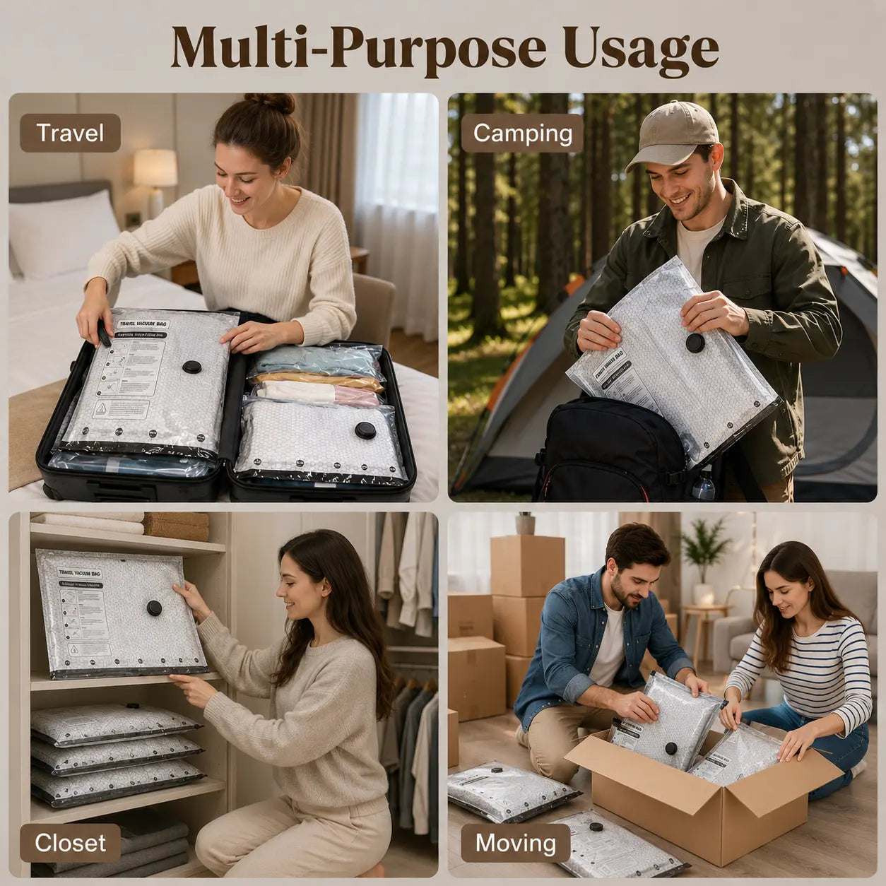 BLOOM LL [2026 Upgraded Edition] — 9/12/15/27-Piece Leak-Proof Vacuum Travel Storage Bag Set. Includes Rechargeable Cordless Electric Air Pump. Ideal for Clothing, Bedding, Luggage, Suitcases, and Moving Storage.