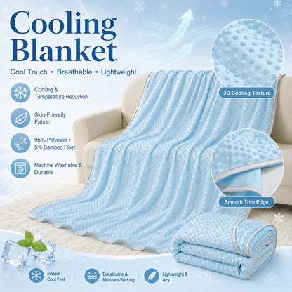 Summer Cooling Blanket for Hot Sleepers - Lightweight, Breathable, and Machine Washable Soft Plush Blanket for Bed, Sofa, Office, and Camping – Ideal for Summer Bedding Gifts and Multi-Scene Use