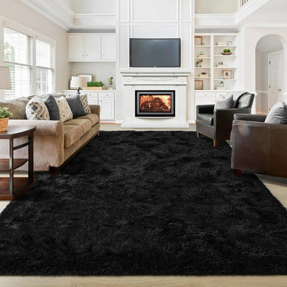 Modern Long Shag Rug, Fluffy Area Rug, Polyester Fiber Rectangular Carpet for Living Room & Bedroom, Home Use, Multiple Sizes Available #GLOBAL PICKS