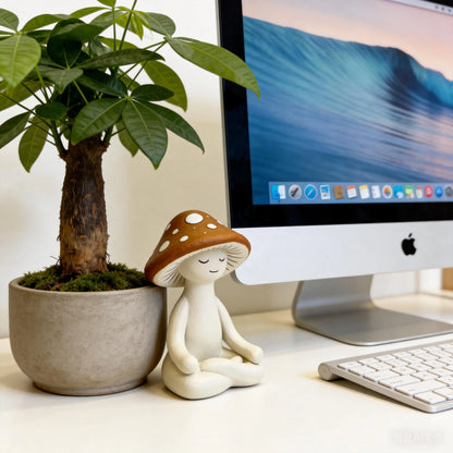 Meditation Mushrooms Decorative Figurine, Statue, Zen Meditation Mushroom Ornament, Relaxation and Peaceful Home Decoration