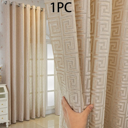 Luxury Embroidered Hollow Out Window Curtain, Top Ring Hanging Drapes for Bedroom and Living Room Partition Home Decor in Minimalist Style