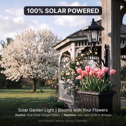 2 in 1 Solar Post Light with Planter ,Waterproof Decorative Lamp, Patio, Front/Back Door,Porch Roadside Decoration Outdoor Pathway, Yard Lawn Driveway Sidewalk Walkway Garden Decor Solarlight Gift
