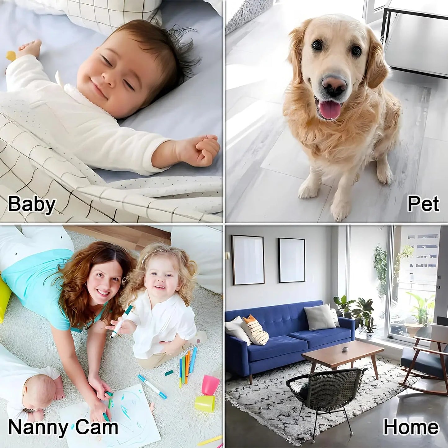 4K Wireless Indoor Security Camera Clock with Night Vision and Motion Detection