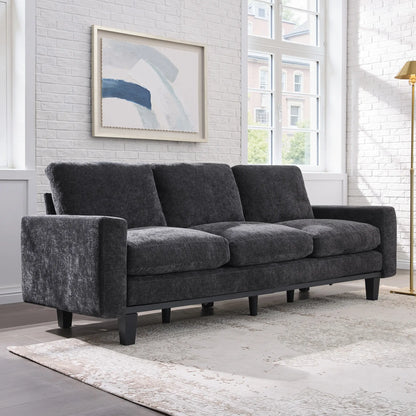 AMERLIFE Modern 3 Seater Sofa with Deep Seat, Fabric Couch for Living Room, Full Metal Support, Pet-Friendly Comfy Sofa, Standard Couch for Bedroom & Apartment
